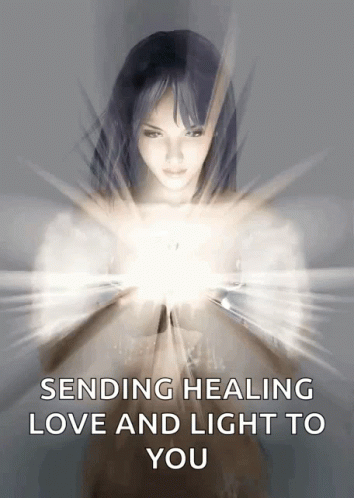 the text reads sending shining love and light to you