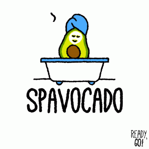 a child in a bathtub is featured with the word spavocado