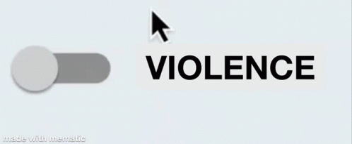 the word violence is highlighted in black and white
