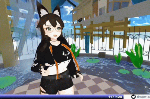 animated screens of anime dog with glasses and clothing on
