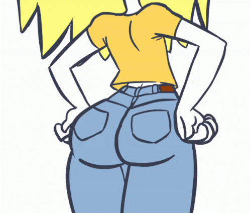 an animated lady with blue top and shorts