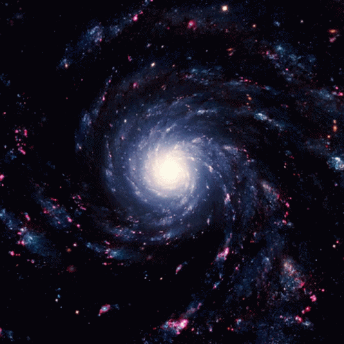 a spiral galaxy with stars that appears to be very young