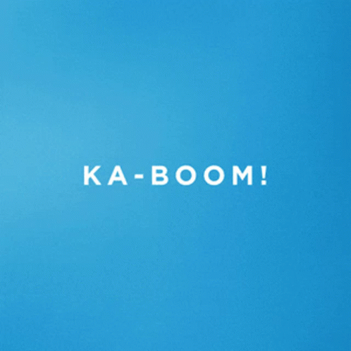 an air plane flying through the sky with ka - boom