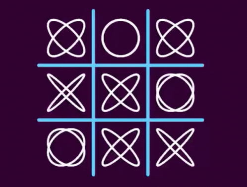 six interlaced symbols for eight points, arranged in a circle