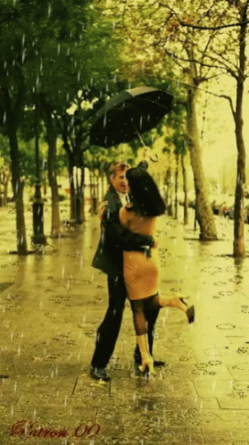 a couple emce under an umbrella in the rain
