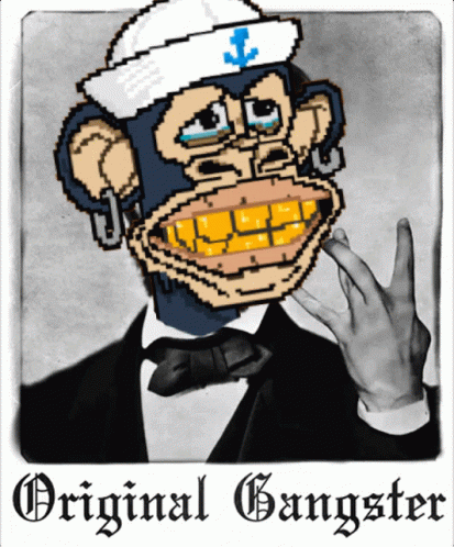 a monkey in a sailor's cap is depicted on an official gangster card