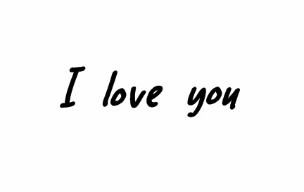 i love you sign is in black font