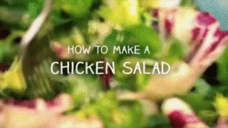 close up view of purple and green flowers with the words how to make a chicken salad