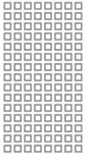 a grid of lines showing the shape and size of each square