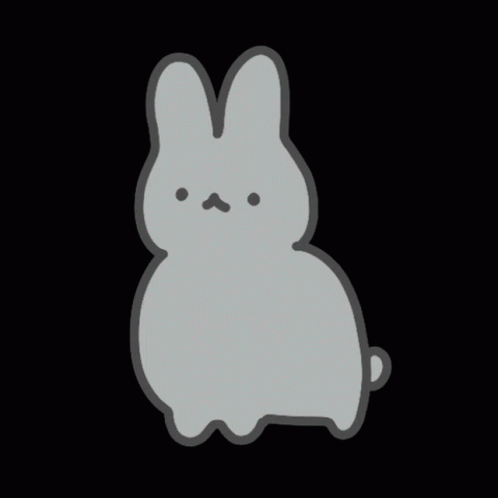 a small bunny sticker is shown against a black background