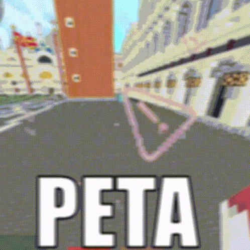 the front end of a computer screensaver with the words peta