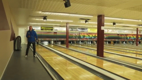 a bowling alley with lots of lanes for playing