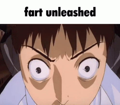 a cartoon that has an image of a person with text reading fart unleashed