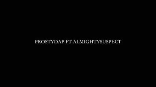 the words frosty flap high impact written in black on a dark background