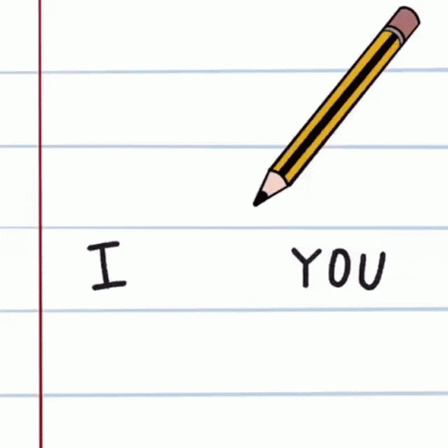 a note pad with the words i love you written on it