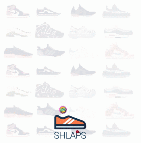 sneakers and their logos on a white background