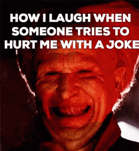 a picture of a man laughing with his face in the middle of it