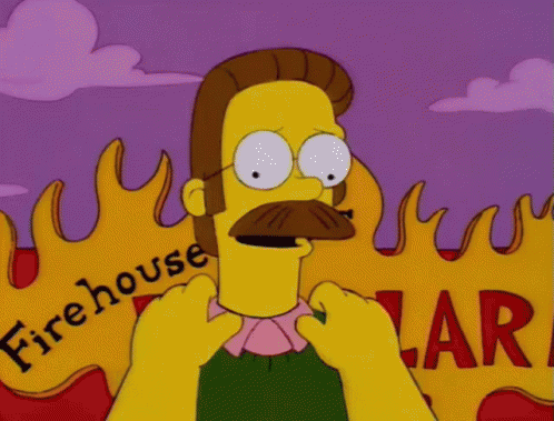 simpsons with an emo beard and mustache is depicted in a psychedelic cartoon