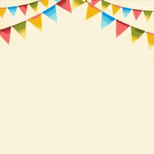 colorful bunting banners with a blue background