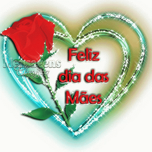 a heart and flower with the word feliz dir dos maies