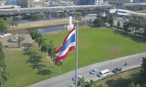 an animated of a flags waving in the wind