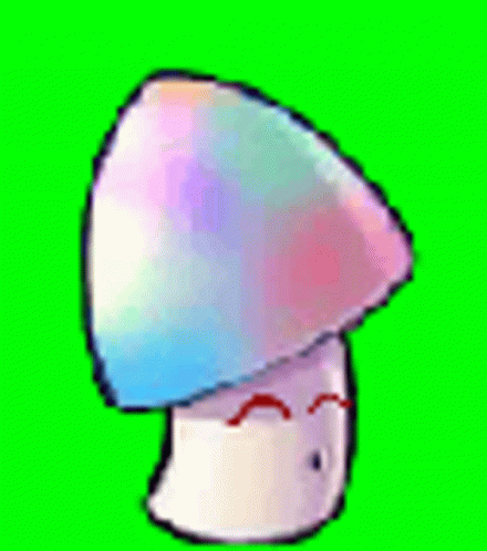 an illustration of a cute pink and yellow mushroom