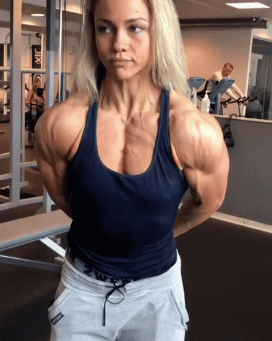 an image of a woman with big muscles