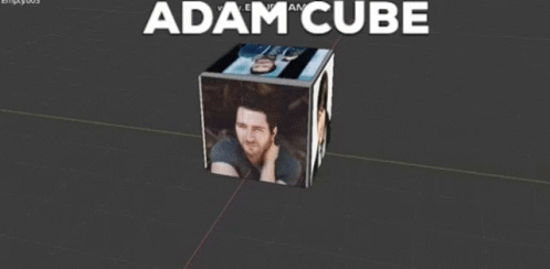an advertit for a product, with the name adam cube on the back of it