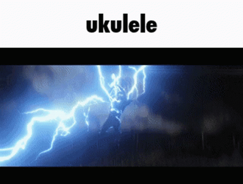 two images of a dark and stormy scene with the words ukulele written underneath