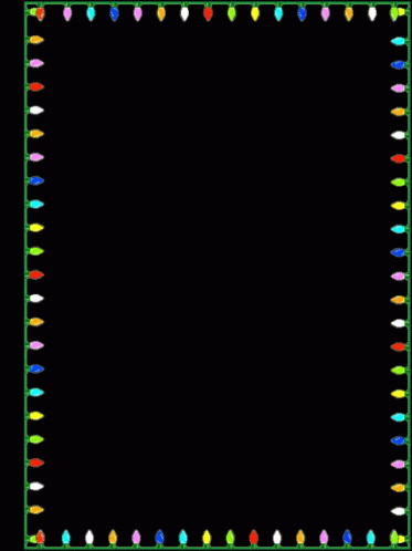 a large black background with christmas lights on it