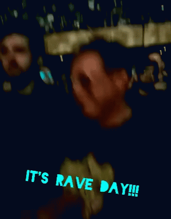 an animation with the word'it's rave day '