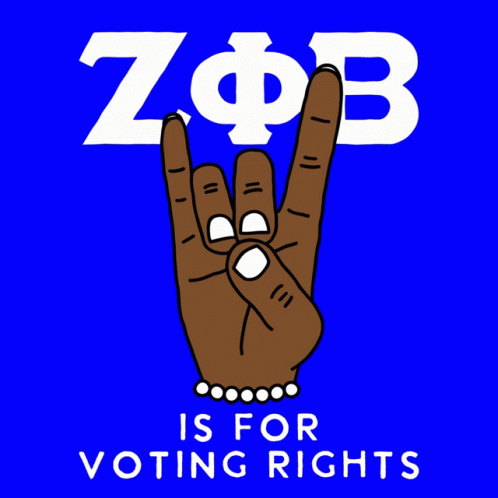 a black hand with a peace sign and the words zoob is for voting rights