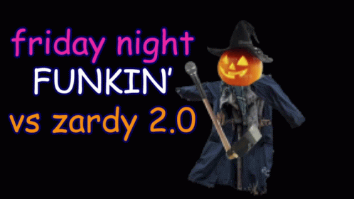 a dark halloween background that reads friday night funkyn vs zardy 20