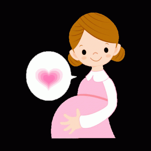a pregnant woman holds a heart shape balloon