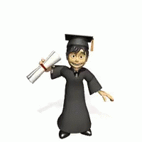 a person in a graduation gown and cap with a large roll of paper