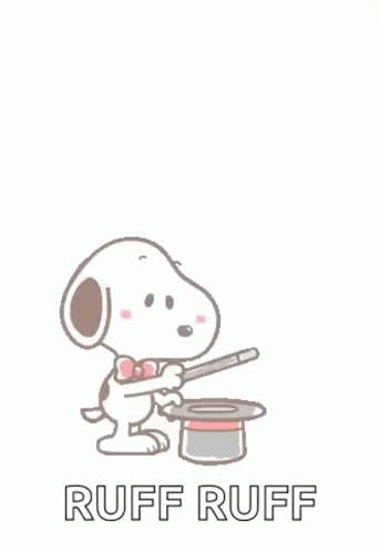 a cartoon character playing drums with the words ruff ruff