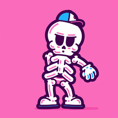 an image of skeleton in action pose with one arm out