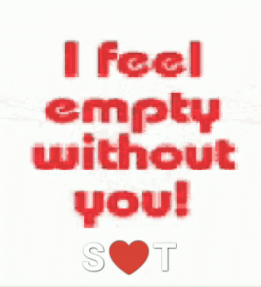 i feel empty without you written by blue hearts on the bottom of a screen