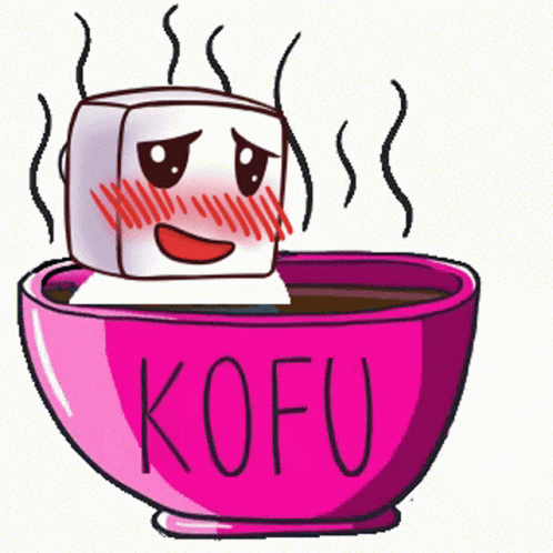 this is an image of a cup with kofu in it