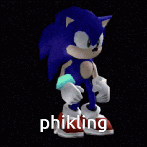 an orange sonic sonic standing with the word phiking on it