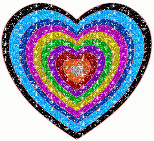 a multi - colored heart shaped painting on white