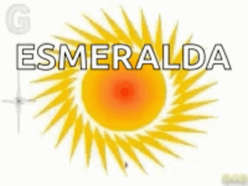 a white sign with the words esmeralda