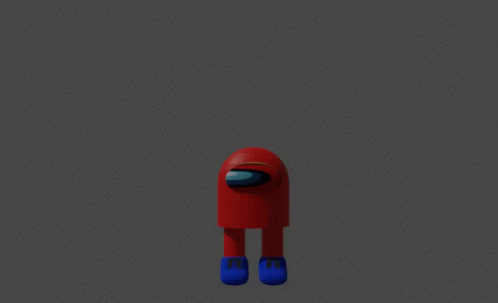 a 3d image of a blue figure in the middle of a grey background
