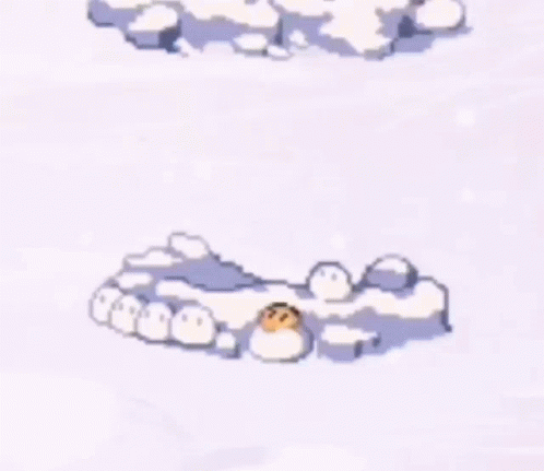 cartoon image of snow and one being a ball