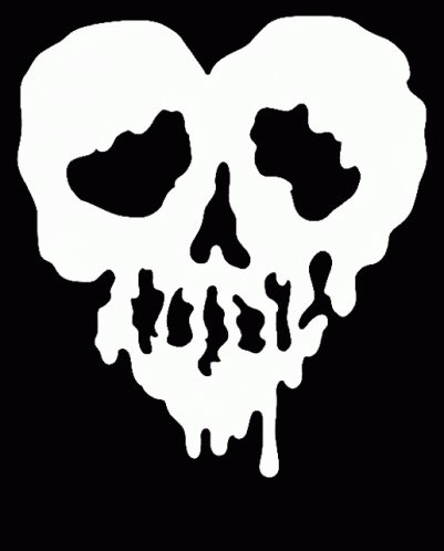 a white skull with  coming out of its eyes