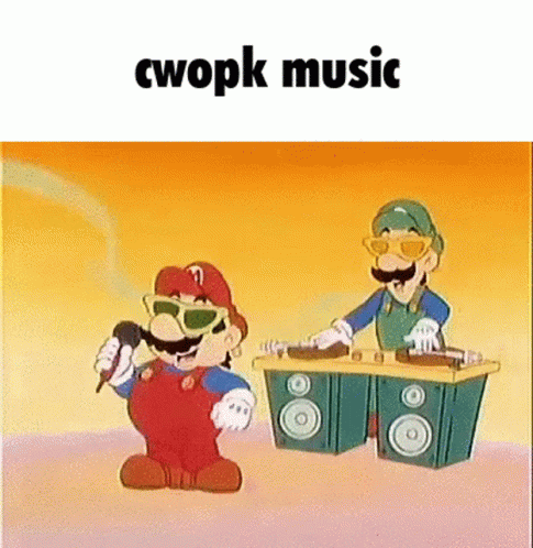 cartoon music is featured with caption that reads, crowd music