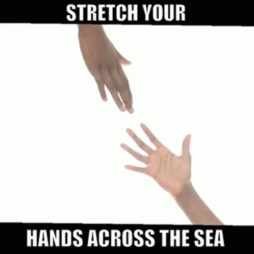 hands reaching into each other for soing