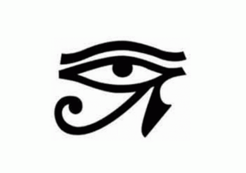 an egyptian eye, black on white