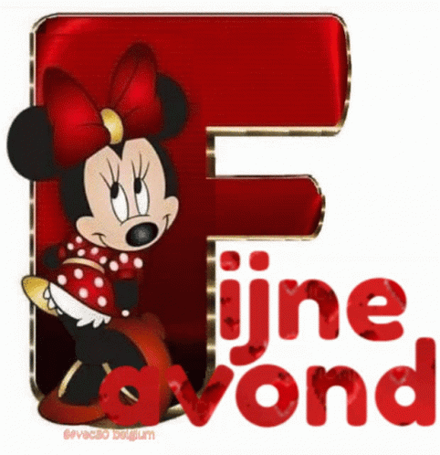 a po of minnie mouse with the letter f in it