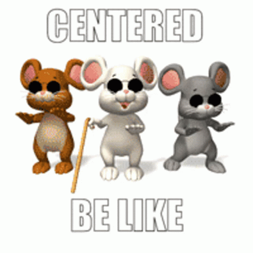 three cartoon mouses that have some words on them